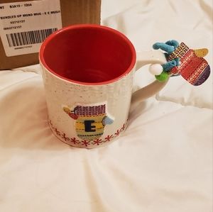 Anthropologie Bundled Up Monogram Mug- "E"